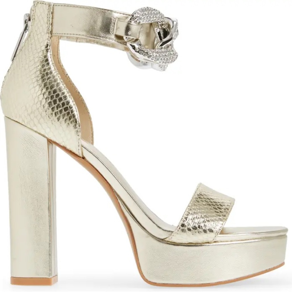 Karl Lagerfeld Metallic rhinestone platforms